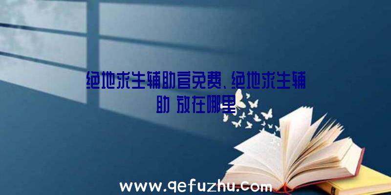 绝地求生辅助官免费、绝地求生辅助