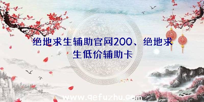 绝地求生辅助官网200、绝地求生低价辅助卡