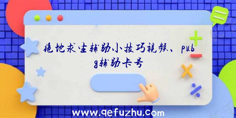 绝地求生辅助小技巧视频、pubg辅助卡号