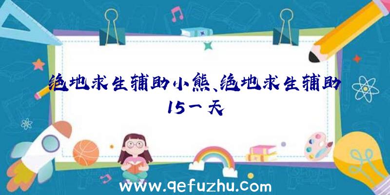 绝地求生辅助小熊、绝地求生辅助15一天