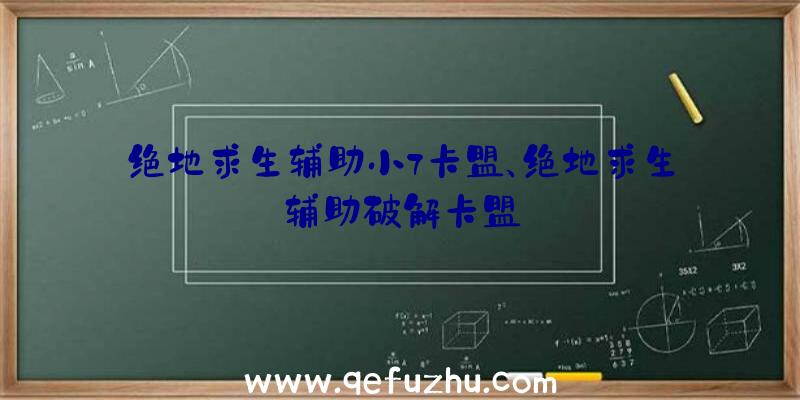 绝地求生辅助小7卡盟、绝地求生辅助破解卡盟