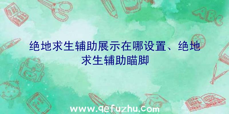 绝地求生辅助展示在哪设置、绝地求生辅助瞄脚