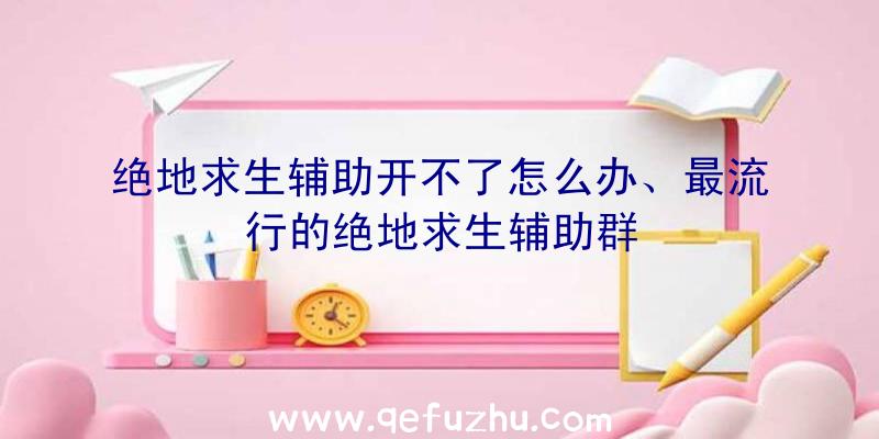 绝地求生辅助开不了怎么办、最流行的绝地求生辅助群