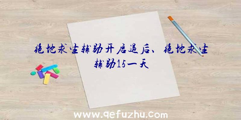 绝地求生辅助开启过后、绝地求生辅助15一天