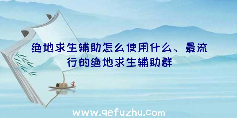 绝地求生辅助怎么使用什么、最流行的绝地求生辅助群