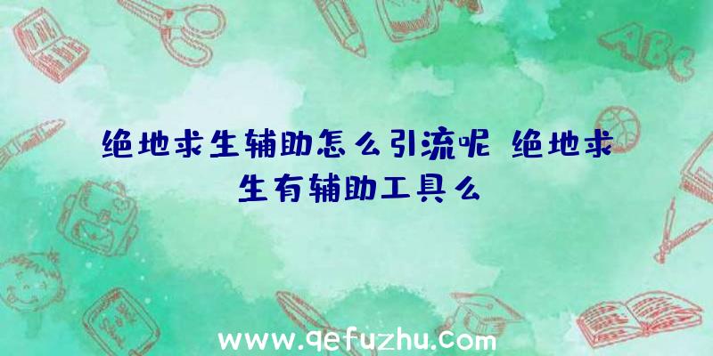 绝地求生辅助怎么引流呢、绝地求生有辅助工具么