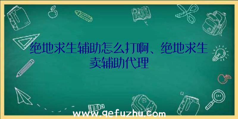 绝地求生辅助怎么打啊、绝地求生卖辅助代理