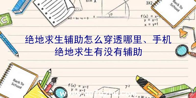 绝地求生辅助怎么穿透哪里、手机绝地求生有没有辅助