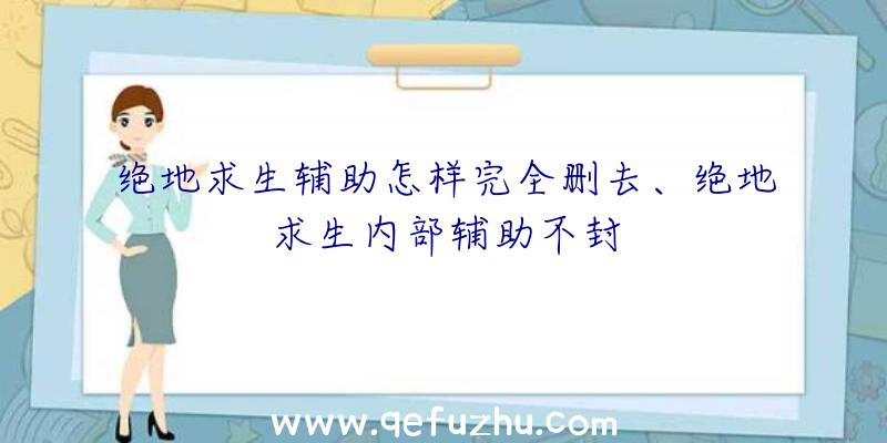 绝地求生辅助怎样完全删去、绝地求生内部辅助不封