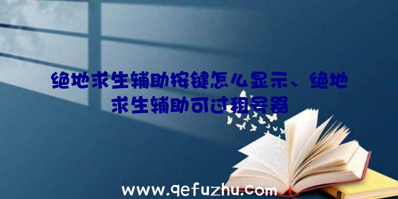 绝地求生辅助按键怎么显示、绝地求生辅助可过租号器