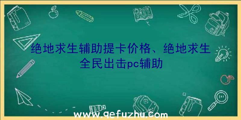 绝地求生辅助提卡价格、绝地求生全民出击pc辅助