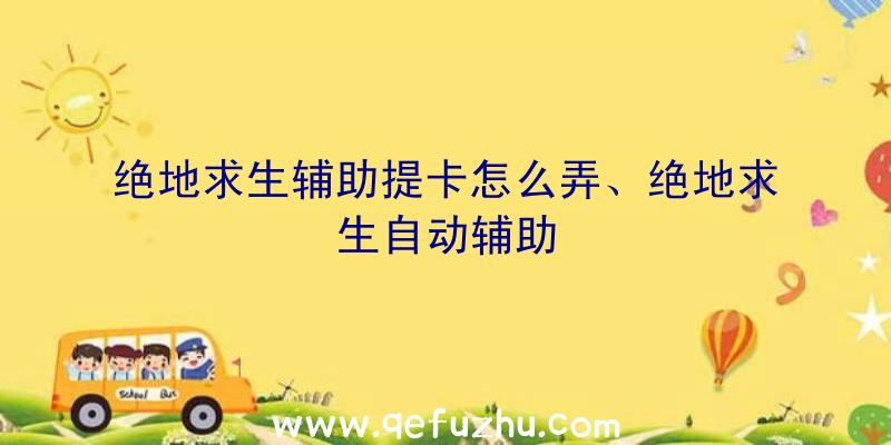 绝地求生辅助提卡怎么弄、绝地求生自动辅助