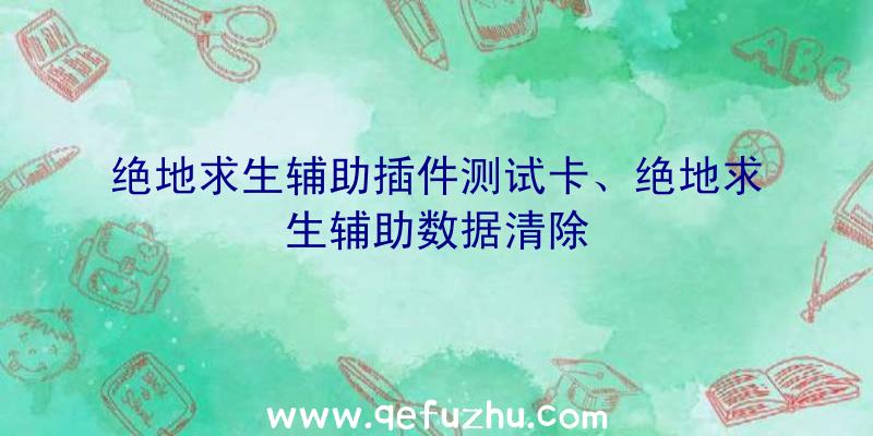 绝地求生辅助插件测试卡、绝地求生辅助数据清除