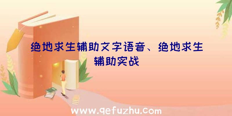 绝地求生辅助文字语音、绝地求生辅助实战