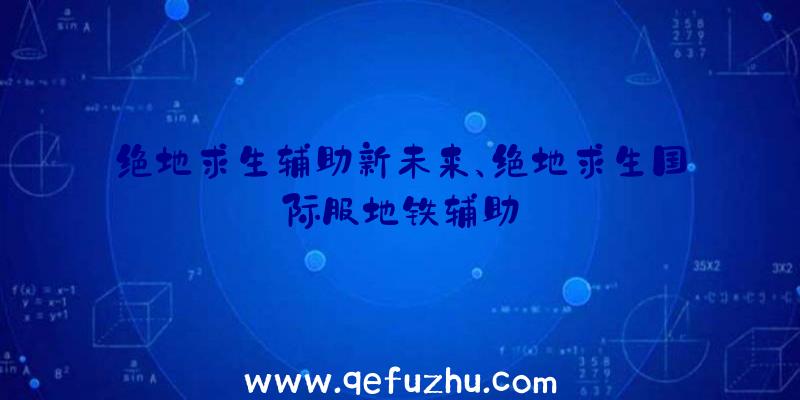 绝地求生辅助新未来、绝地求生国际服地铁辅助