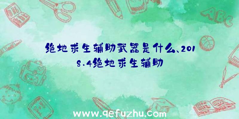 绝地求生辅助武器是什么、2018.4绝地求生辅助