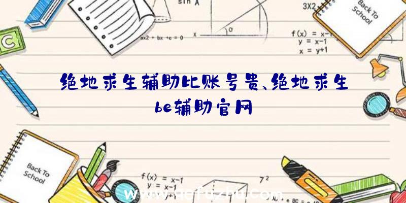 绝地求生辅助比账号贵、绝地求生be辅助官网