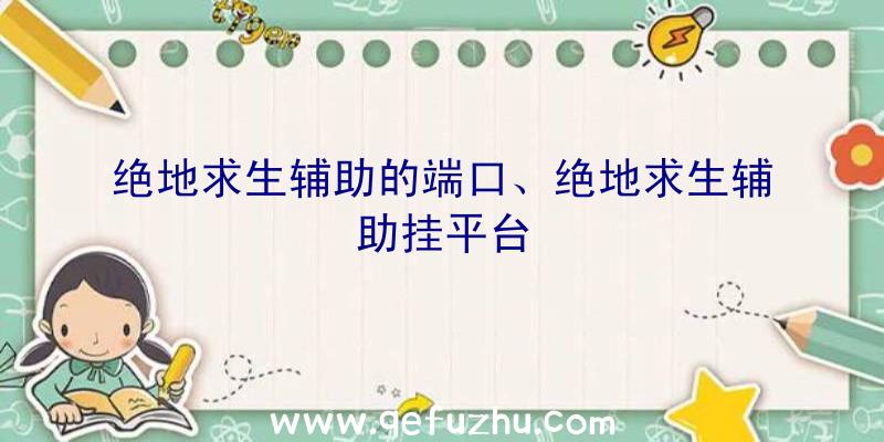 绝地求生辅助的端口、绝地求生辅助挂平台