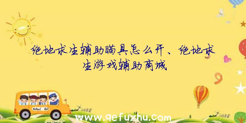 绝地求生辅助瞄具怎么开、绝地求生游戏辅助商城