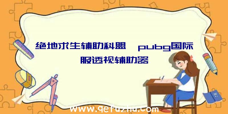 绝地求生辅助科盟、pubg国际服透视辅助器