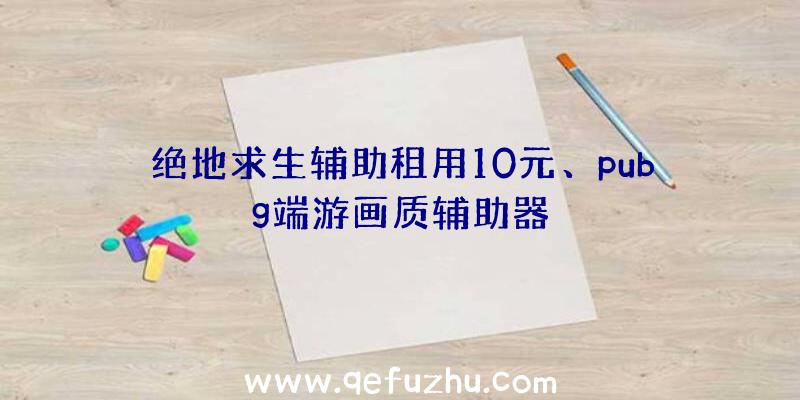 绝地求生辅助租用10元、pubg端游画质辅助器