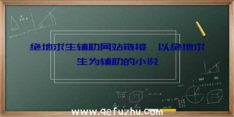 绝地求生辅助网站链接、以绝地求生为辅助的小说