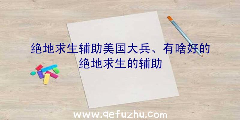 绝地求生辅助美国大兵、有啥好的绝地求生的辅助