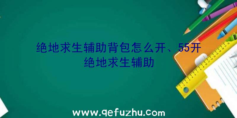 绝地求生辅助背包怎么开、55开绝地求生辅助