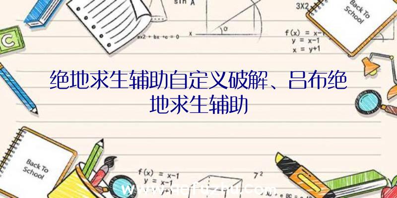 绝地求生辅助自定义破解、吕布绝地求生辅助