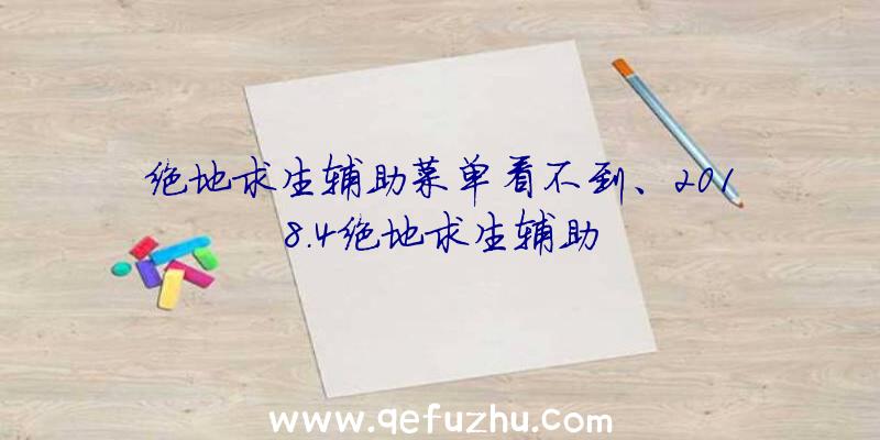 绝地求生辅助菜单看不到、2018.4绝地求生辅助