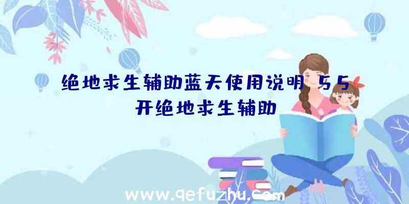 绝地求生辅助蓝天使用说明、55开绝地求生辅助