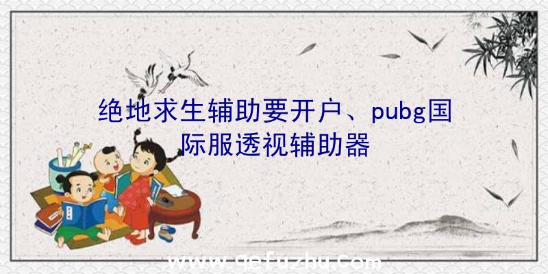 绝地求生辅助要开户、pubg国际服透视辅助器