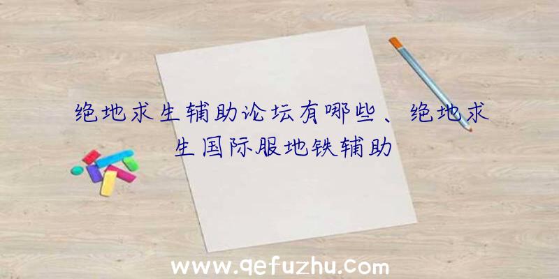 绝地求生辅助论坛有哪些、绝地求生国际服地铁辅助