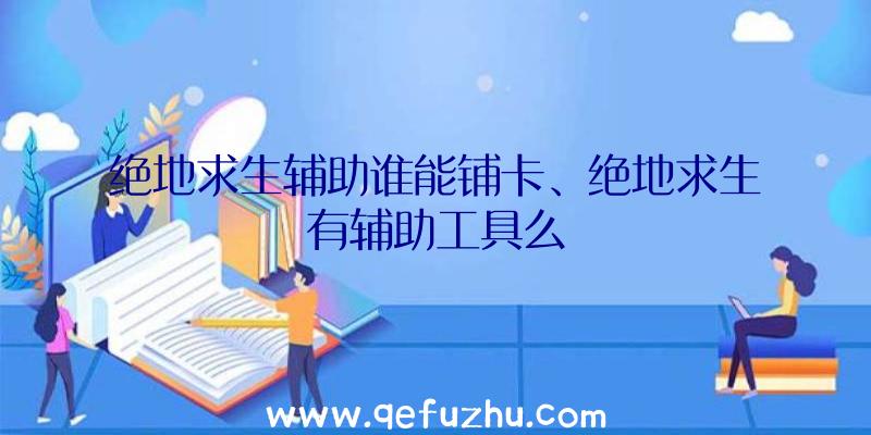 绝地求生辅助谁能铺卡、绝地求生有辅助工具么