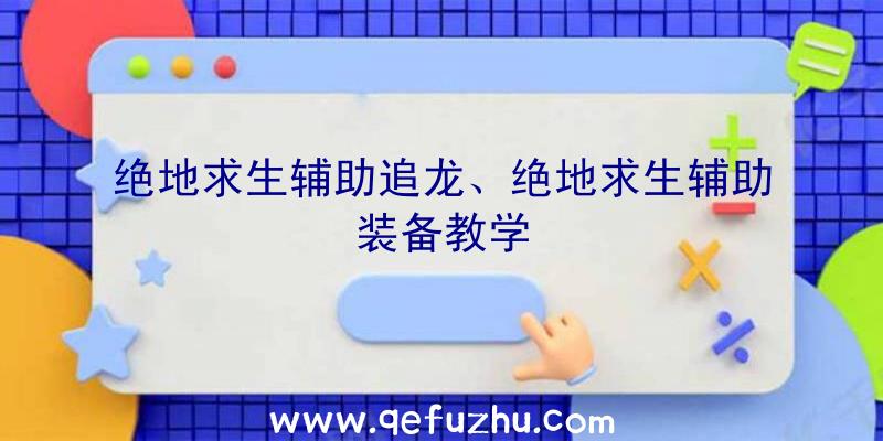 绝地求生辅助追龙、绝地求生辅助装备教学