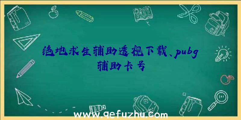 绝地求生辅助透视下载、pubg辅助卡号