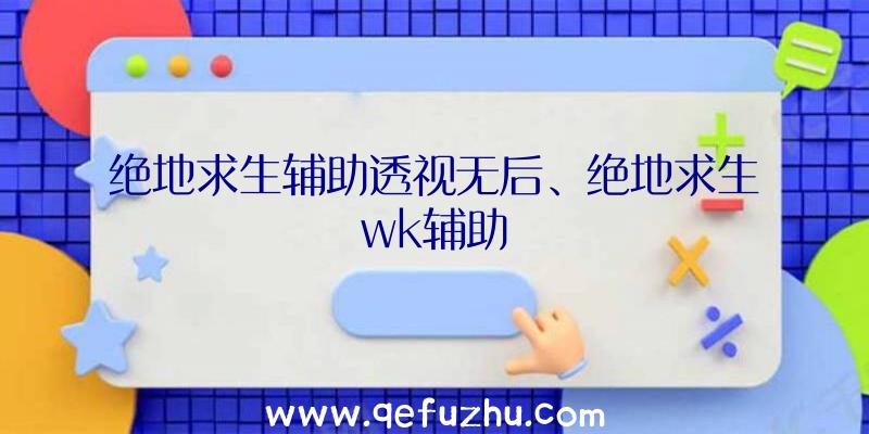 绝地求生辅助透视无后、绝地求生wk辅助