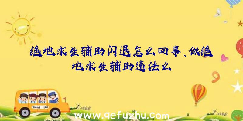 绝地求生辅助闪退怎么回事、做绝地求生辅助违法么