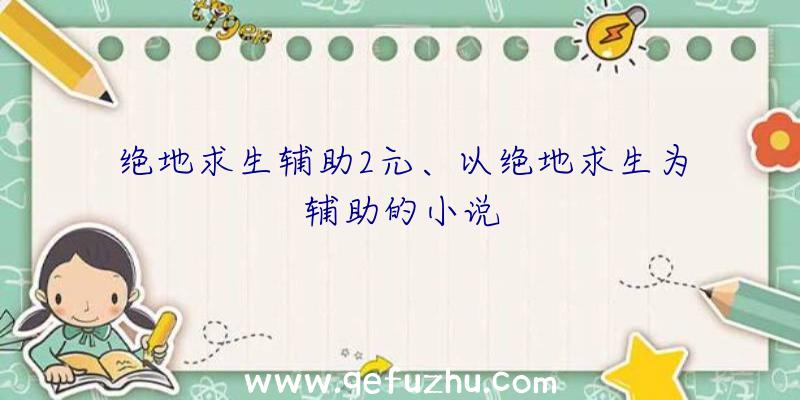 绝地求生辅助2元、以绝地求生为辅助的小说