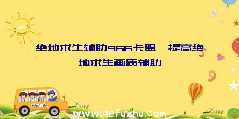 绝地求生辅助966卡盟、提高绝地求生画质辅助