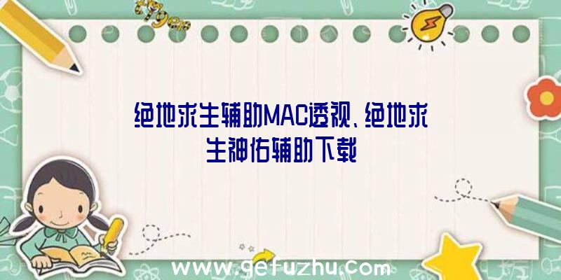 绝地求生辅助MAC透视、绝地求生神佑辅助下载