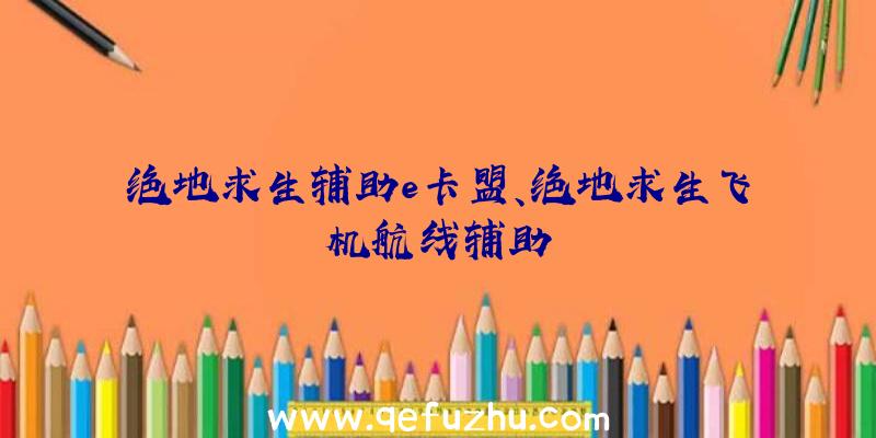 绝地求生辅助e卡盟、绝地求生飞机航线辅助