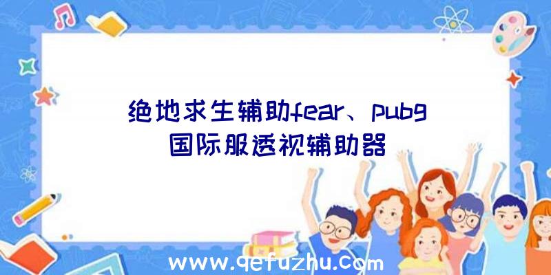 绝地求生辅助fear、pubg国际服透视辅助器