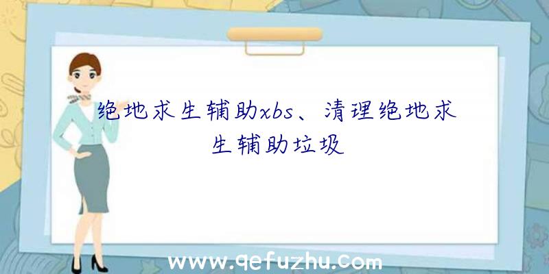 绝地求生辅助xbs、清理绝地求生辅助垃圾