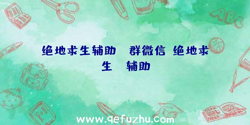 绝地求生辅助yy群微信、绝地求生da辅助