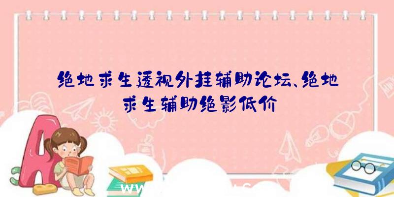 绝地求生透视外挂辅助论坛、绝地求生辅助绝影低价