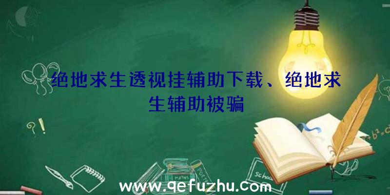 绝地求生透视挂辅助下载、绝地求生辅助被骗