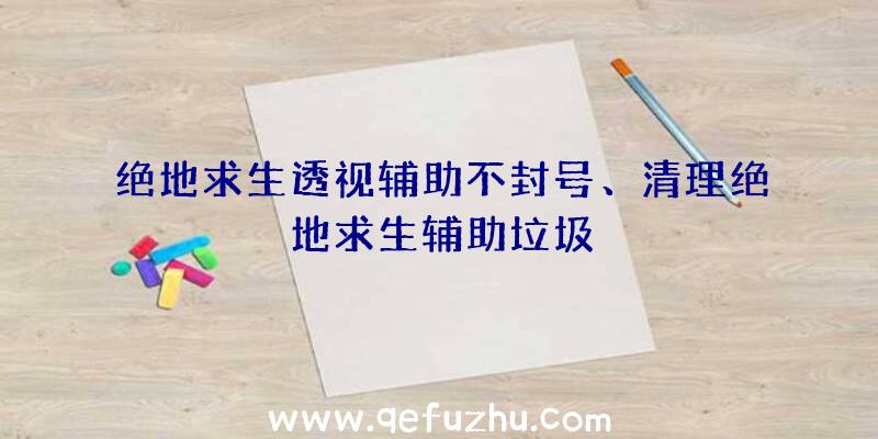 绝地求生透视辅助不封号、清理绝地求生辅助垃圾