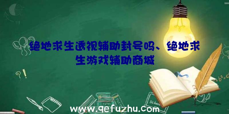 绝地求生透视辅助封号吗、绝地求生游戏辅助商城