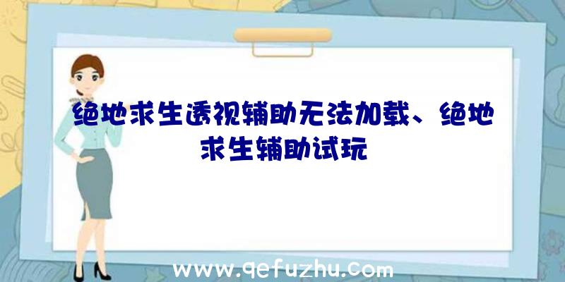 绝地求生透视辅助无法加载、绝地求生辅助试玩